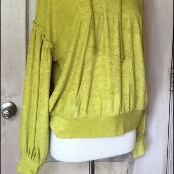 Free People Sweatshirt Hooded Terrycloth Pocket Xs - Picture 4 of 5